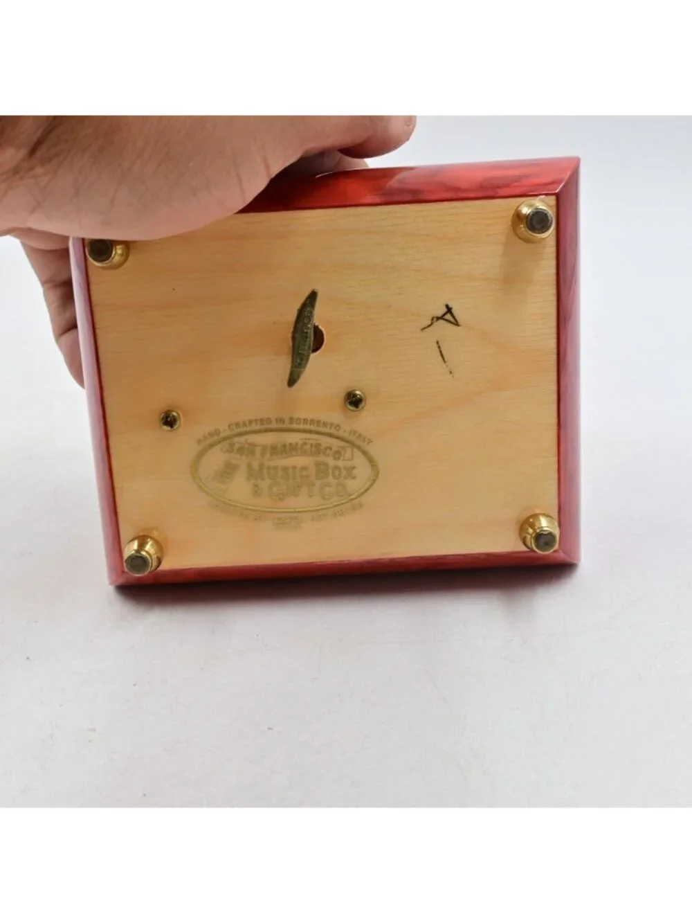 San Francisco Music Box Co Italian Inlaid Wood Lacquered Jewelry Heart Rose